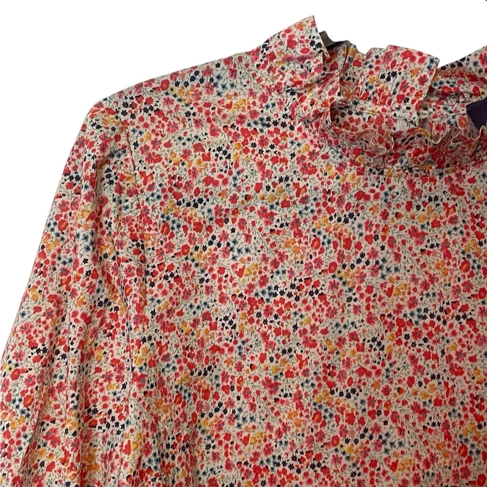 J.Crew Liberty Fabric Long-sleeve ruffleneck top in Liberty® Phoebe floral
